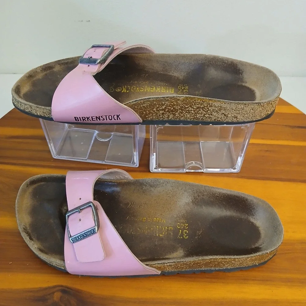 Birkenstock Madrid Womens 37 Pink Slides Sandals Corkboard